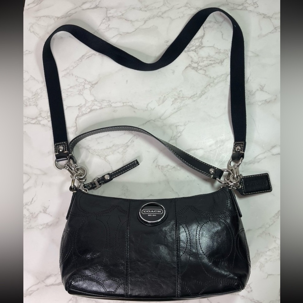 Coach Black Patented Leather Crossbody Bag EUC